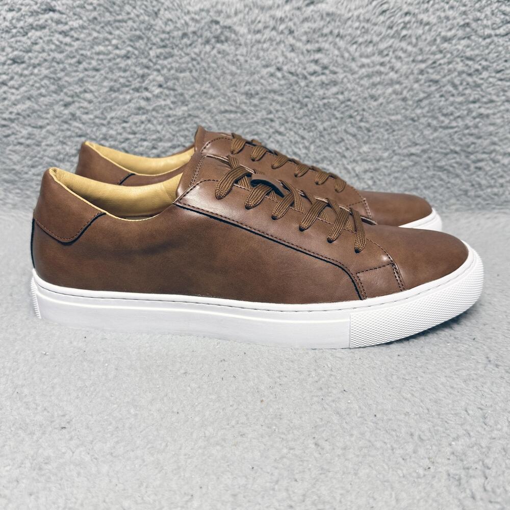 Ace Marks Brett Mens Size 10 Faux Leather Sneakers Shoes Brown Cognac